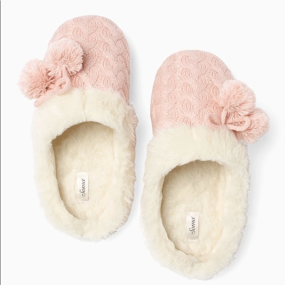 Soma Plush Textured Slippers Vintage Pink